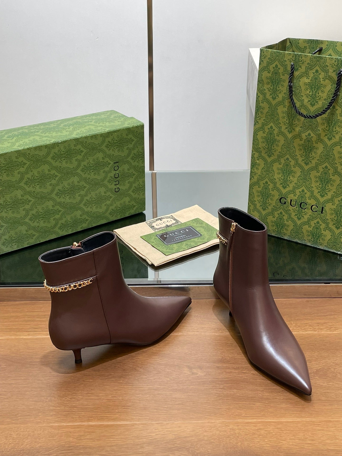 GG 26s Signoria Ankle Boot 4.5cm Brown Cowhide 997219