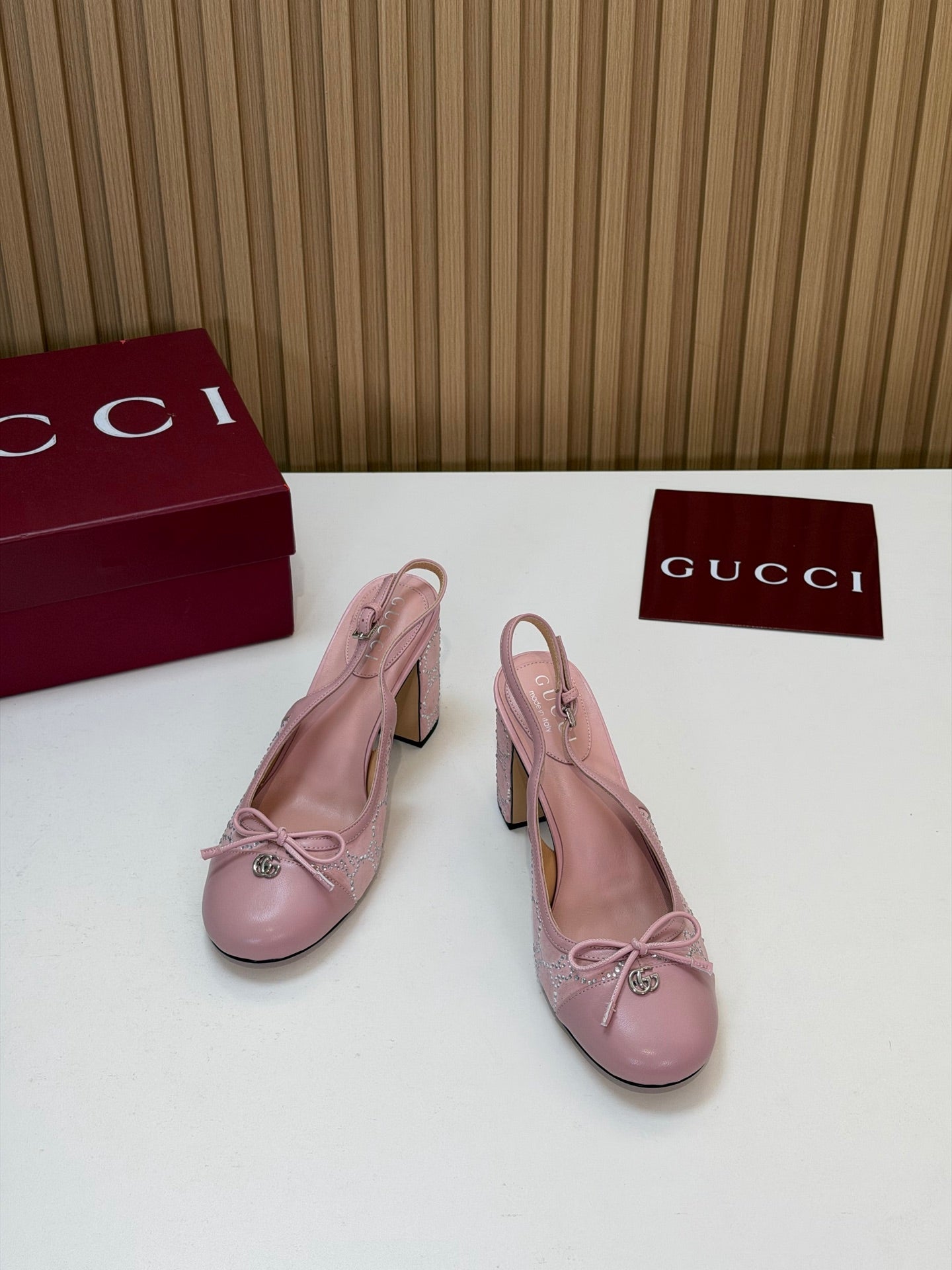 GG 26s Embellished Slingback Pumps Pink Velvet 997164