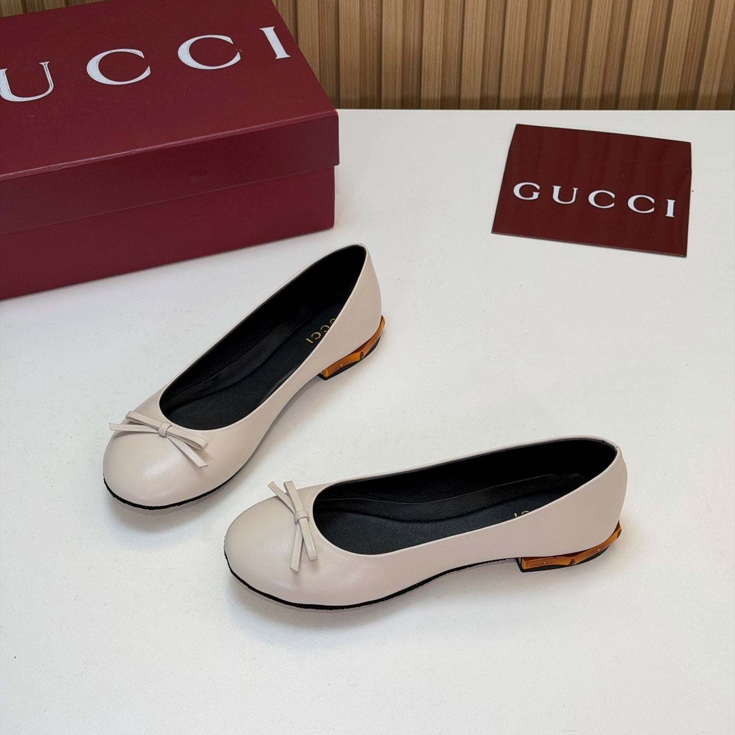GG 26s Ballerina With Bamboo Flats Cream Sheepskin 997173