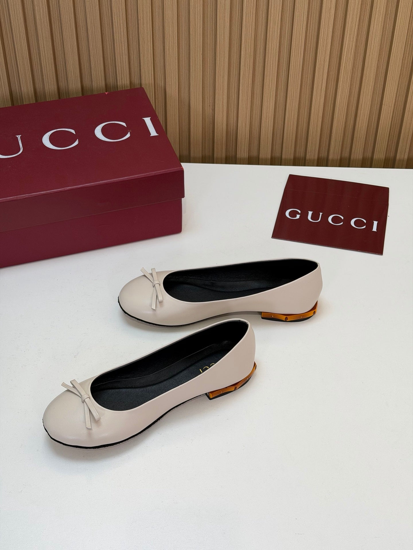 GG 26s Ballerina With Bamboo Flats Cream Sheepskin 997173