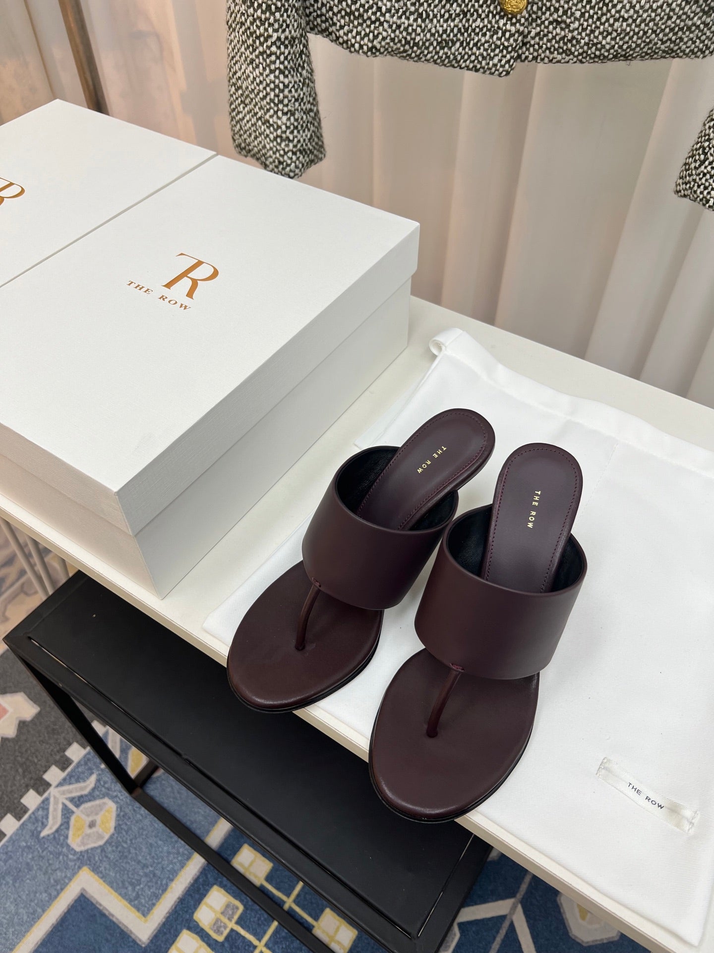 The Row Heel Sandals 50mm Dark Brown Calfskin 324736