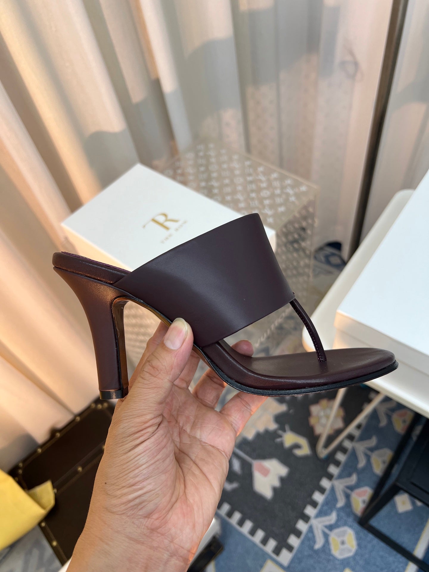 The Row Heel Sandals 50mm Dark Brown Calfskin 324736