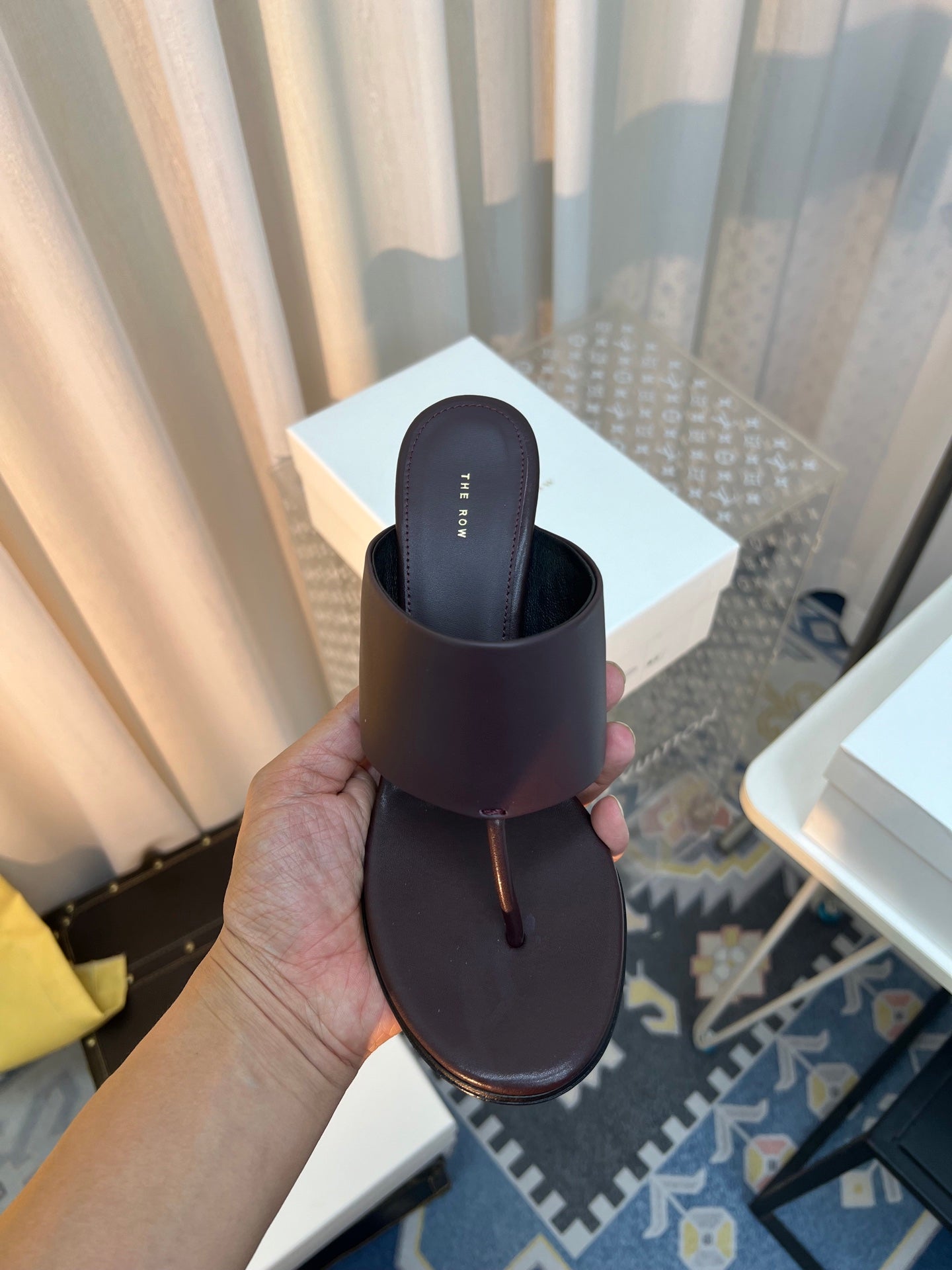 The Row Heel Sandals 50mm Dark Brown Calfskin 324736