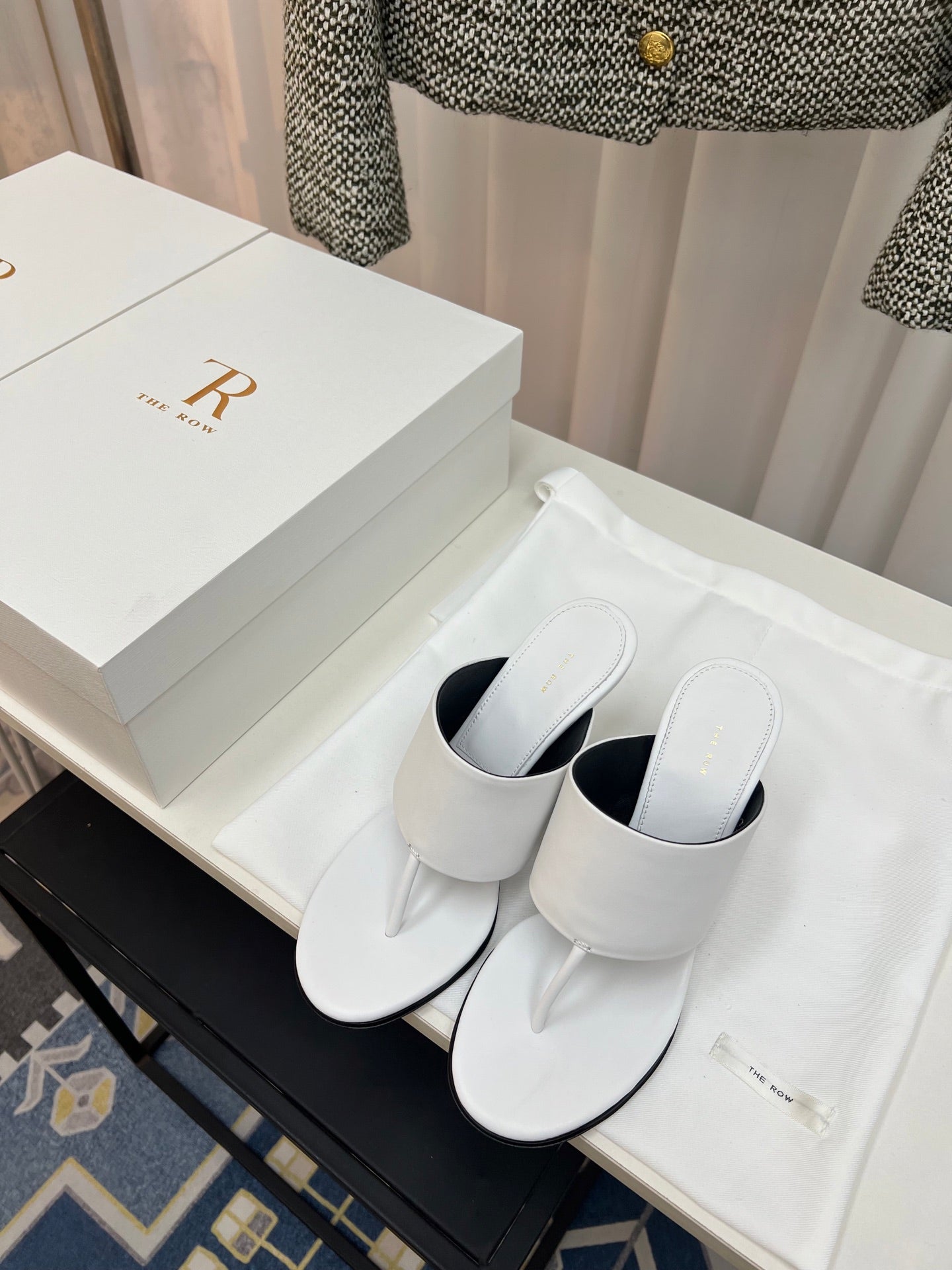 The Row Heel Sandals 50mm White Calfskin 324737
