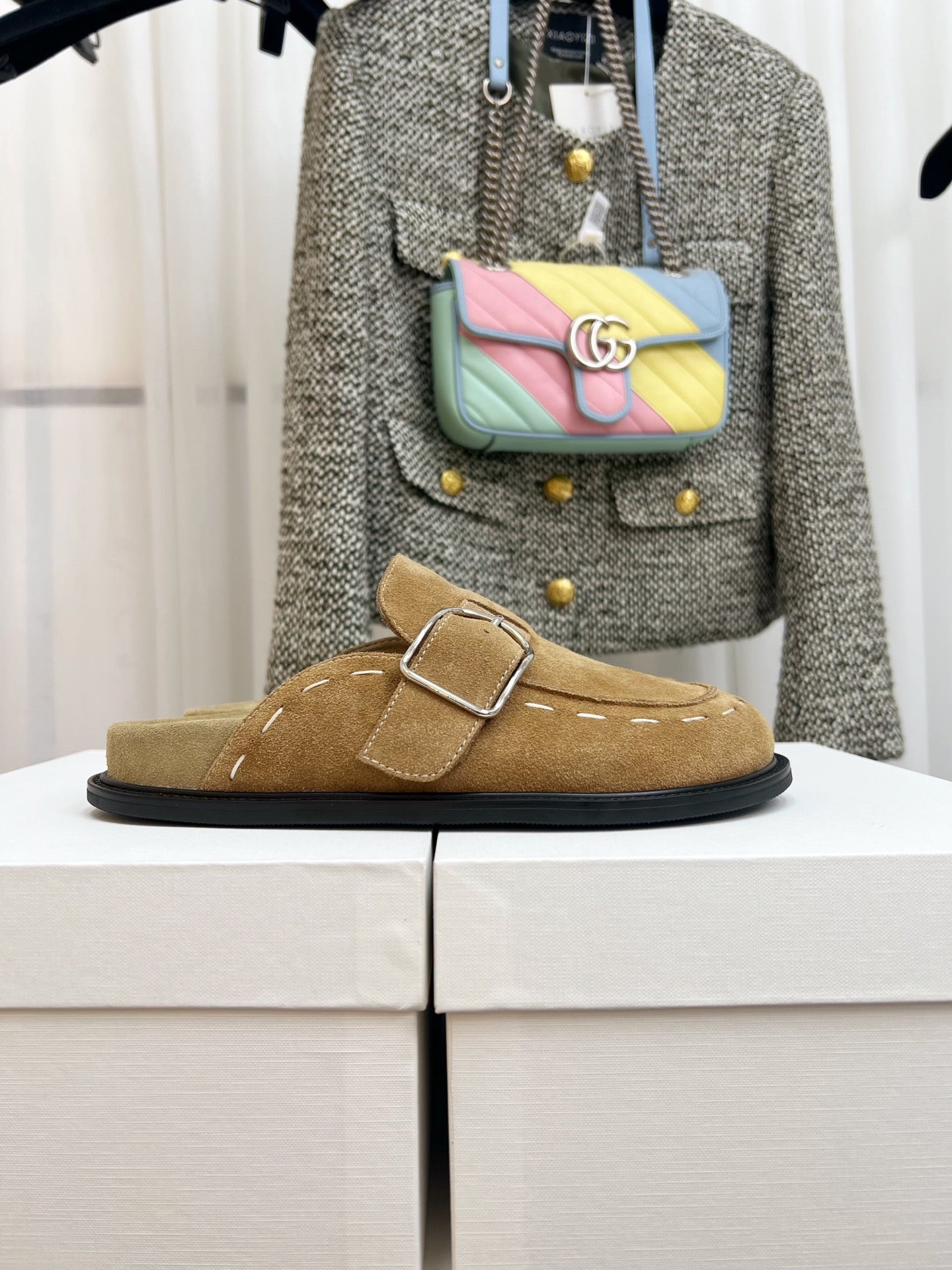 The Row 26 Birkenstock Slippers Beige Suede 832676