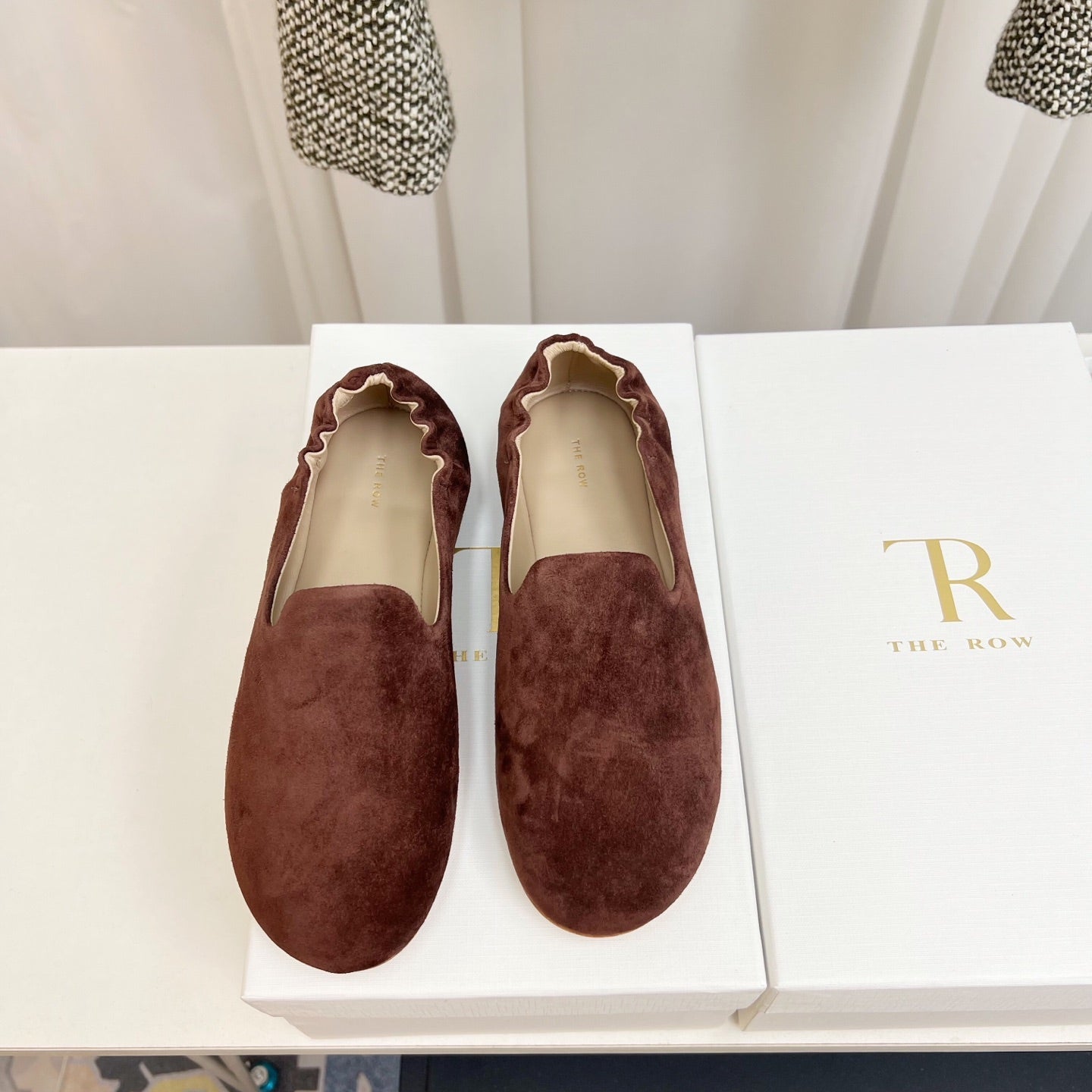 The Row Casa Ballet Flat Brown Suede 832671