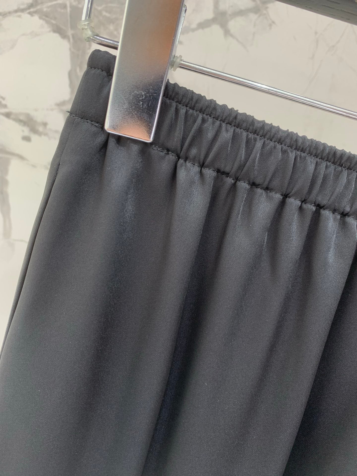 YSL 26s Wide-Leg Trousers Black Silk 408687