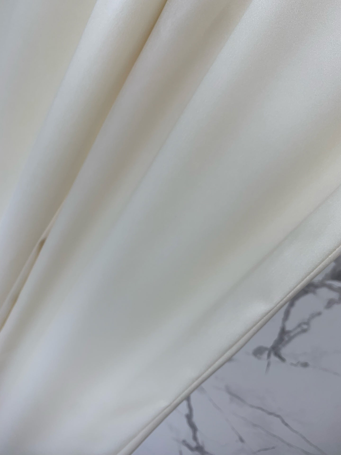 YSL 26s Wide-Leg Trousers White Silk 408686