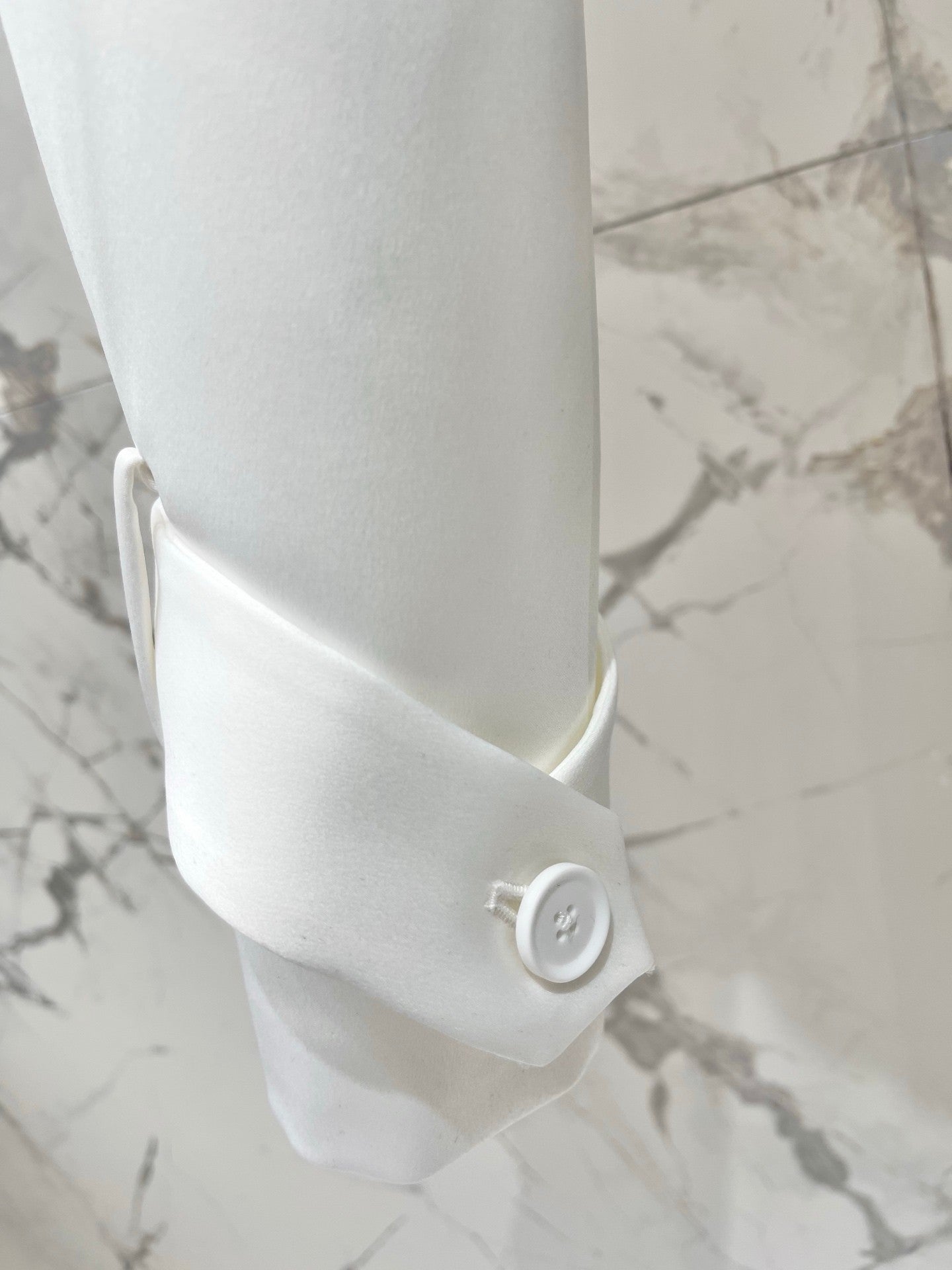 Balmain 26s Padded Shoulder Acetate Short Jacket White Polyester 408621