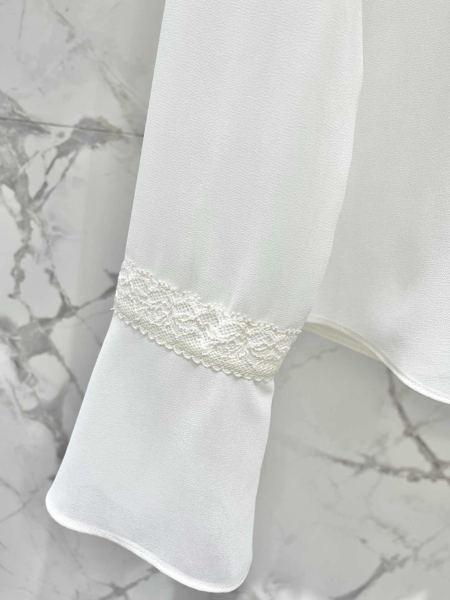GG 26s Georgette Shirt White Lightweight Silk 408670