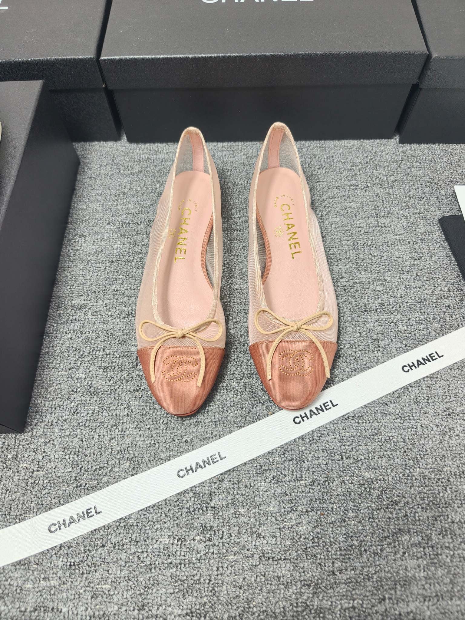 CC 26s Ballet Flat Pink Mesh Fabric Sheepskin 681979