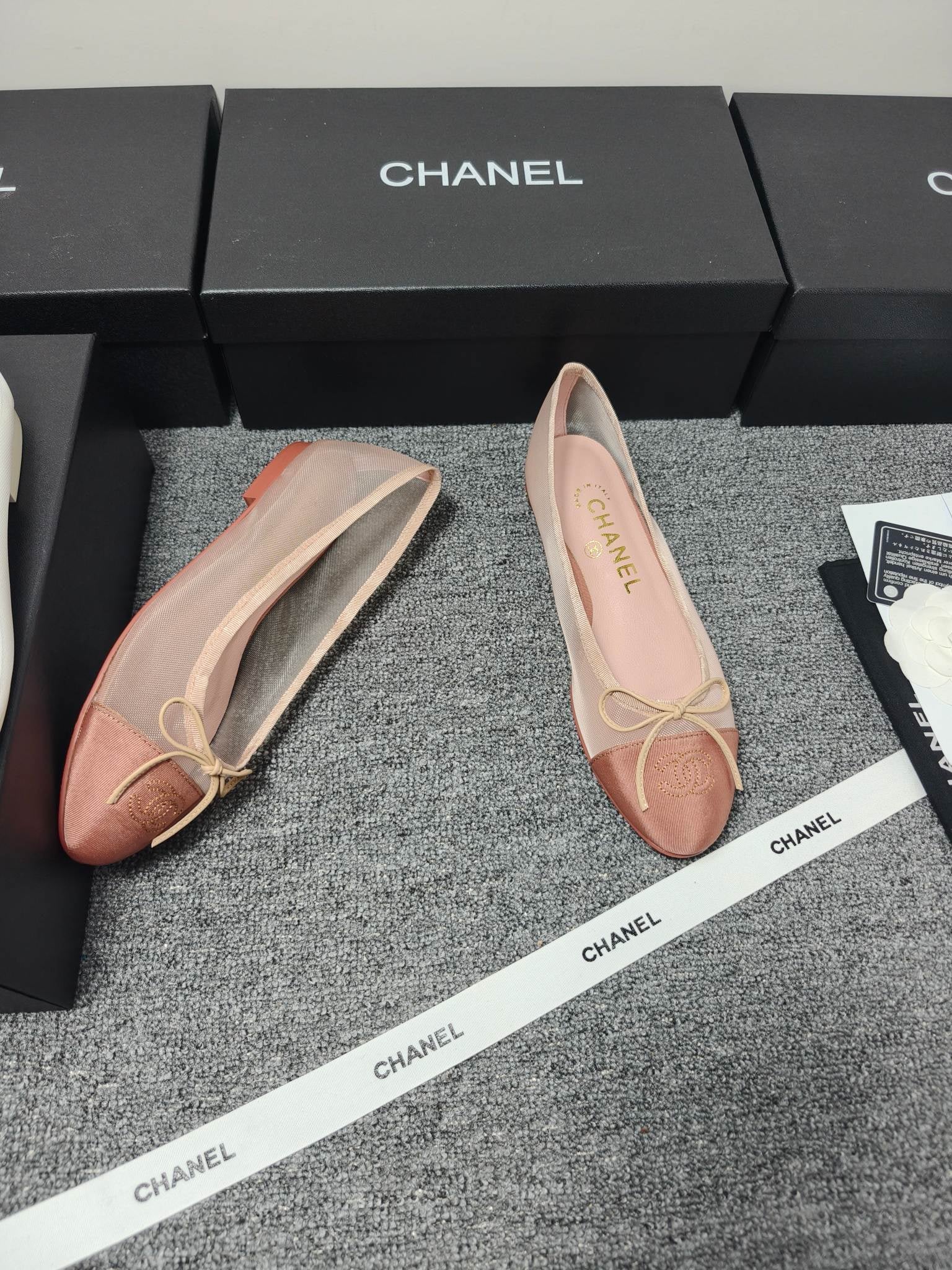 CC 26s Ballet Flat Pink Mesh Fabric Sheepskin 681979