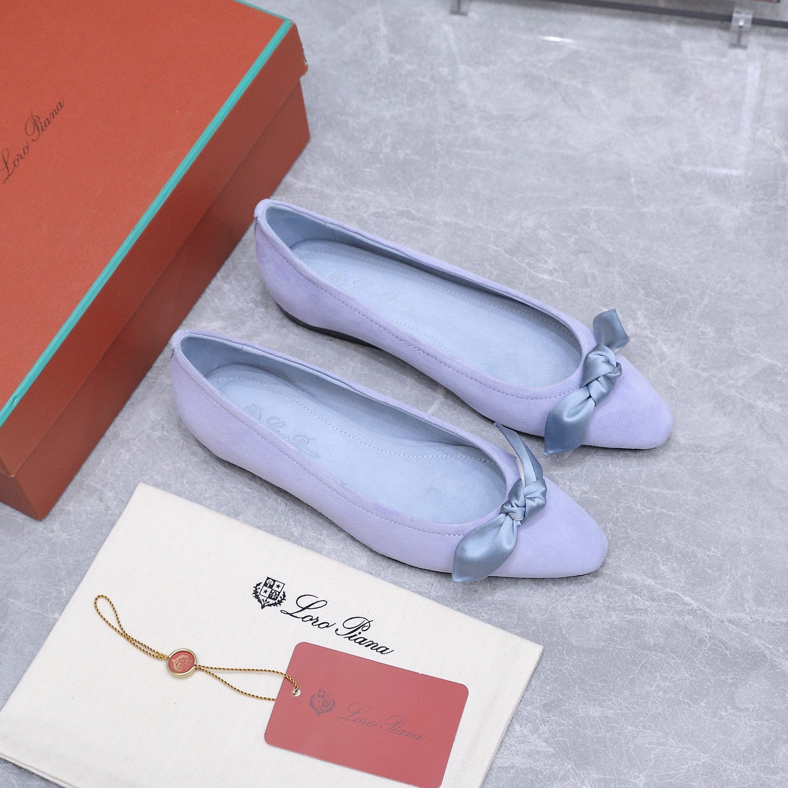 LP 26s Primula Ballet Flat Light Blue Suede 864937