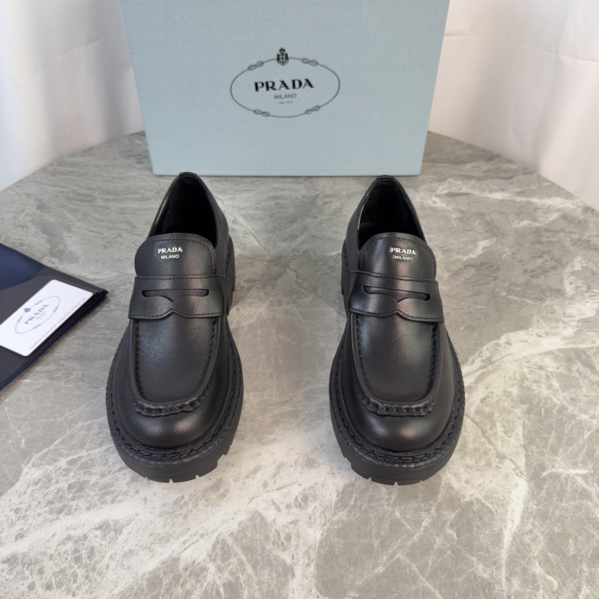 Prada 26s Loafers Black Smooth Leather 157674