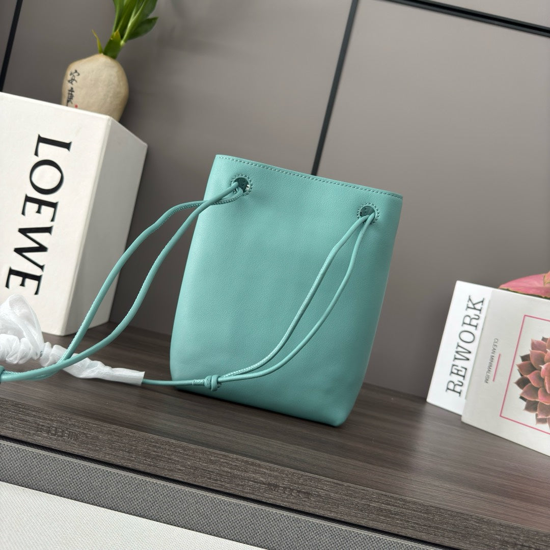 Loewe Small Pebble Hobo Light Blue Smooth Calfskin