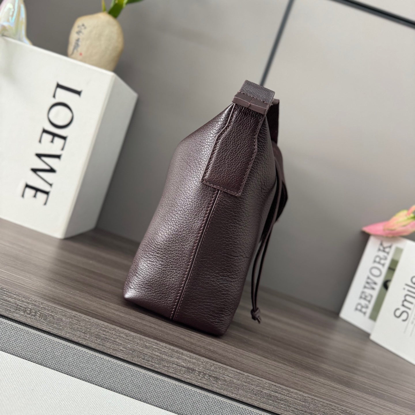 Loewe Small Cubi Crossbody Bag Chocolate Smooth Calfskin