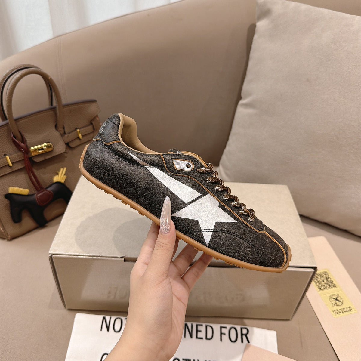 GGDB Sneakers Dark Brown Leather White Star 983563