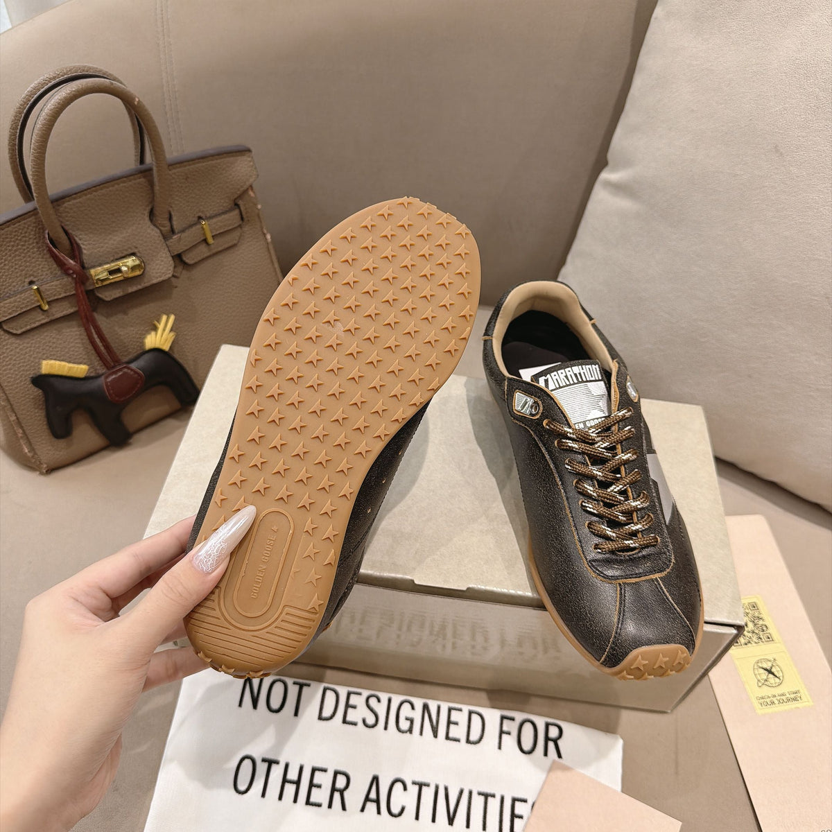 GGDB Sneakers Dark Brown Leather White Star 983563