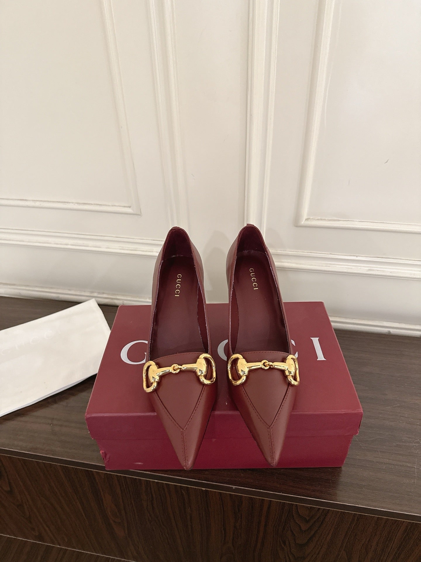 GG Boulevard Pumps 7.5cm Burgundy Leather 888855