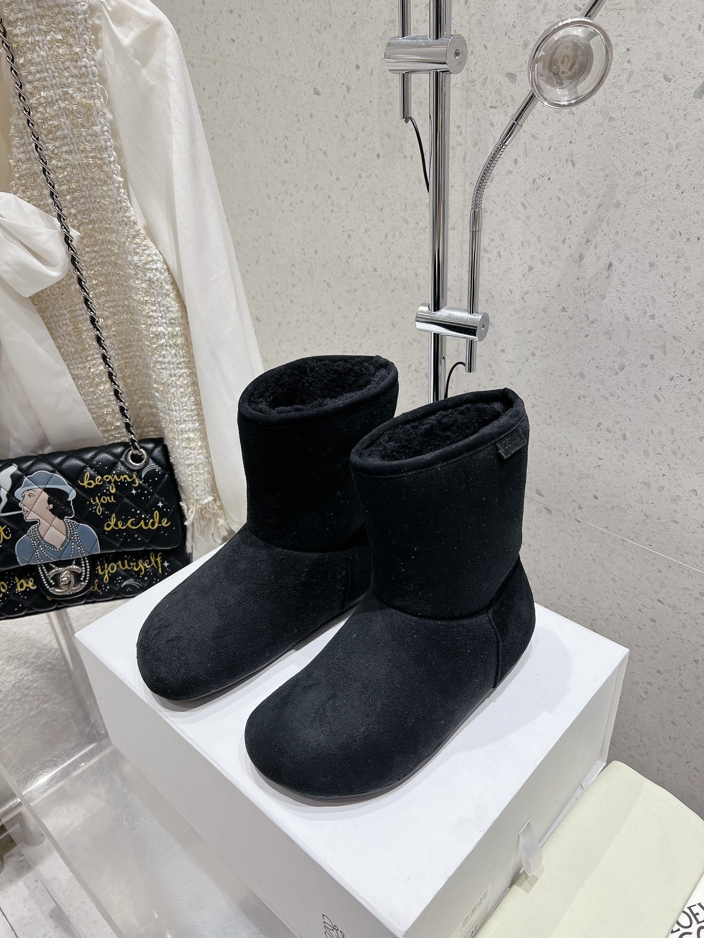 Loewe Lago Boots Black Suede 435627