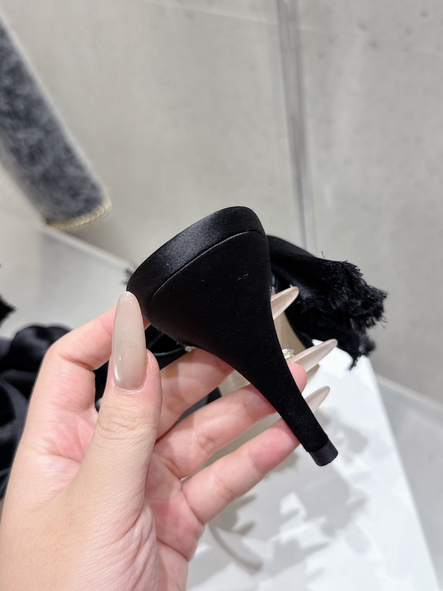 The Row Strap High Heel Mule Sandals 80mm Black Satin And Sheepskin 338378