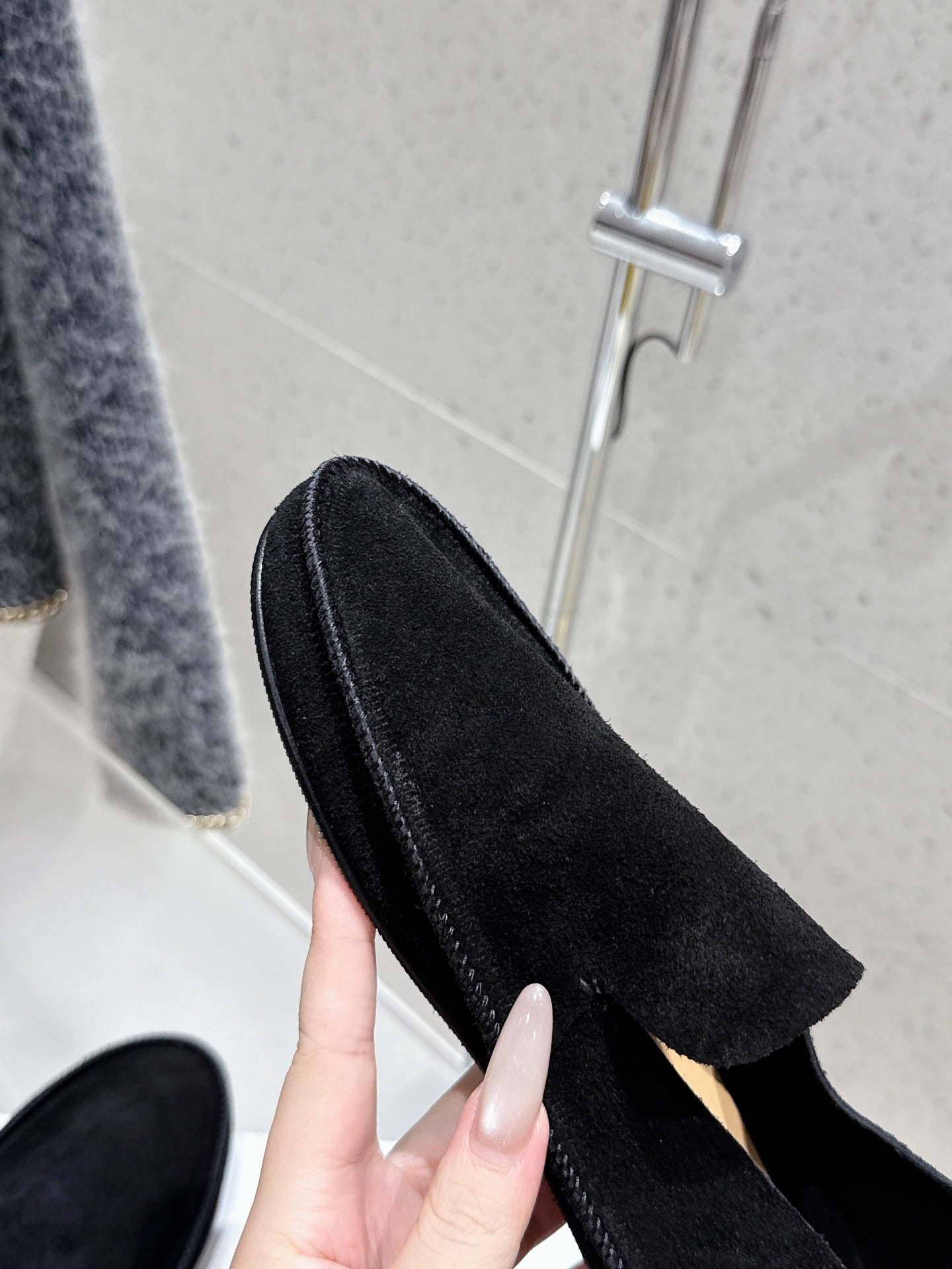 The Row Tyler Loafer Black Suede 338395