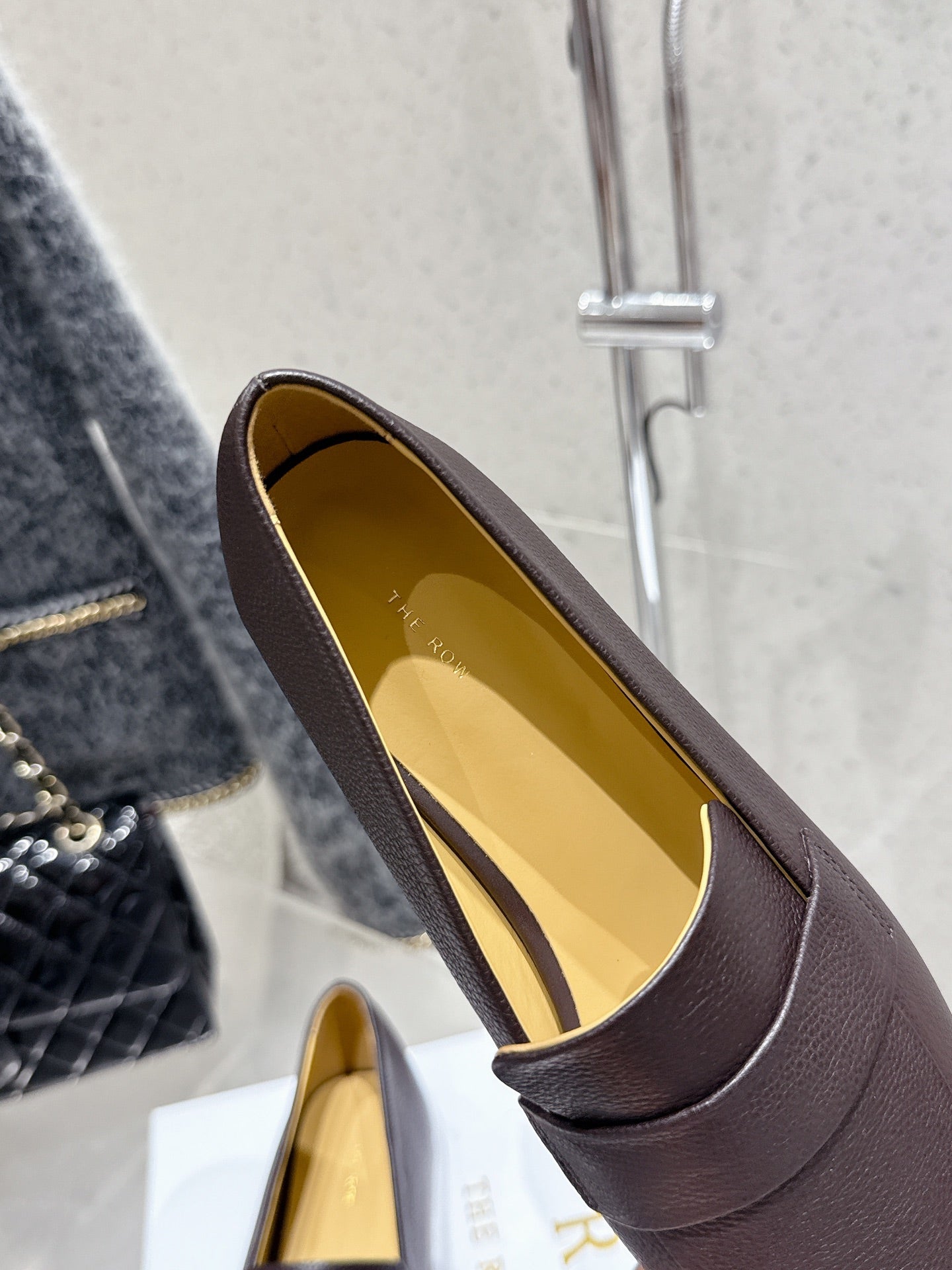 The Row Classic Loafer Dark Brown Leather 338396