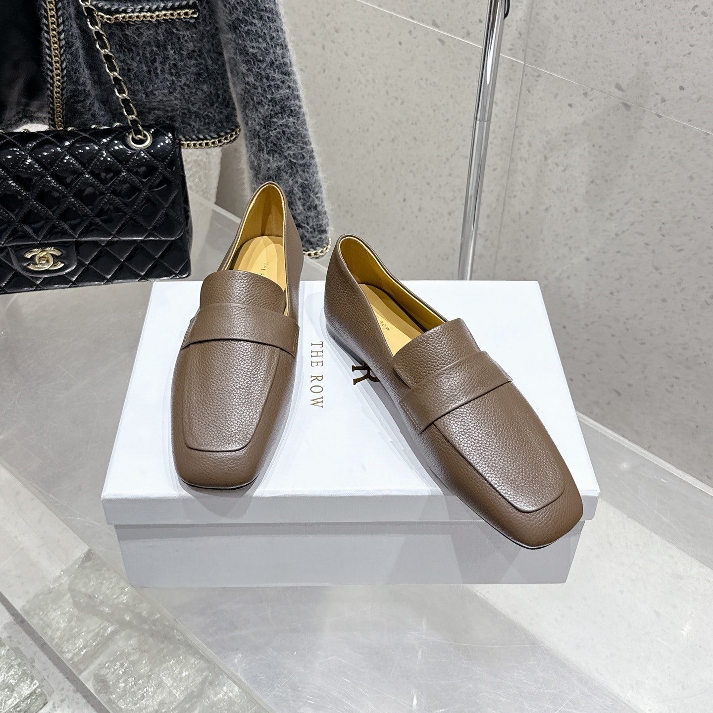The Row Classic Loafer Taupe Leather 338397