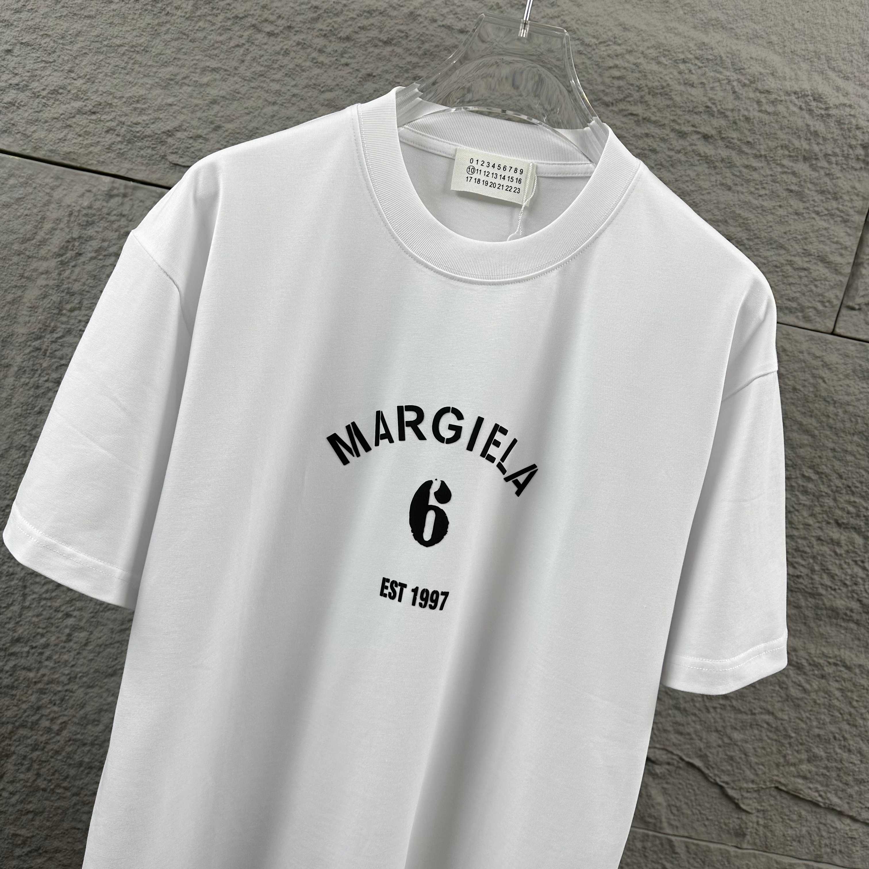 MM6 3D Foamed Short-Sleeve T-Shirt White Cotton 387983