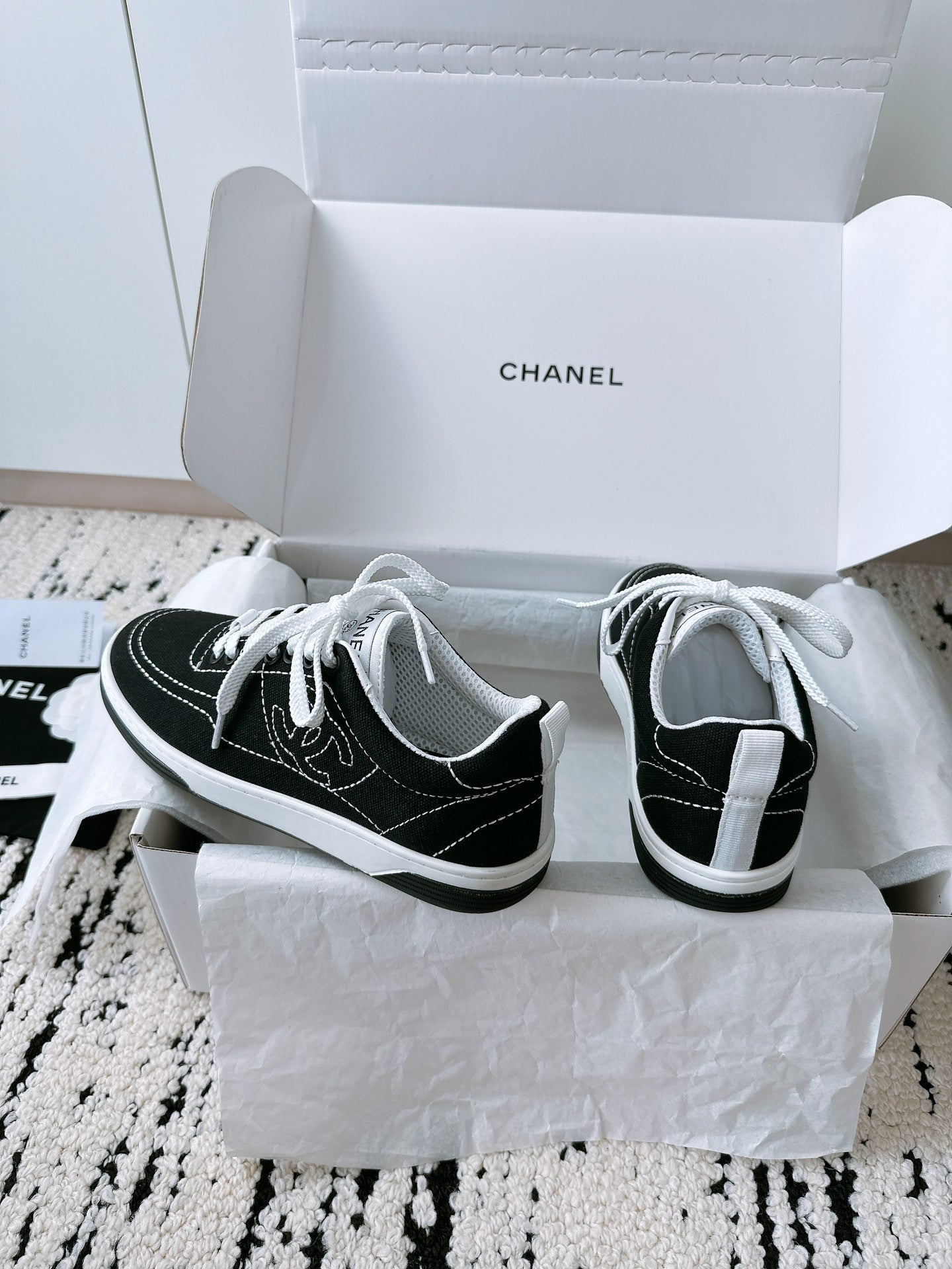 CC Sneaker In Black Canvas Fabric 144503