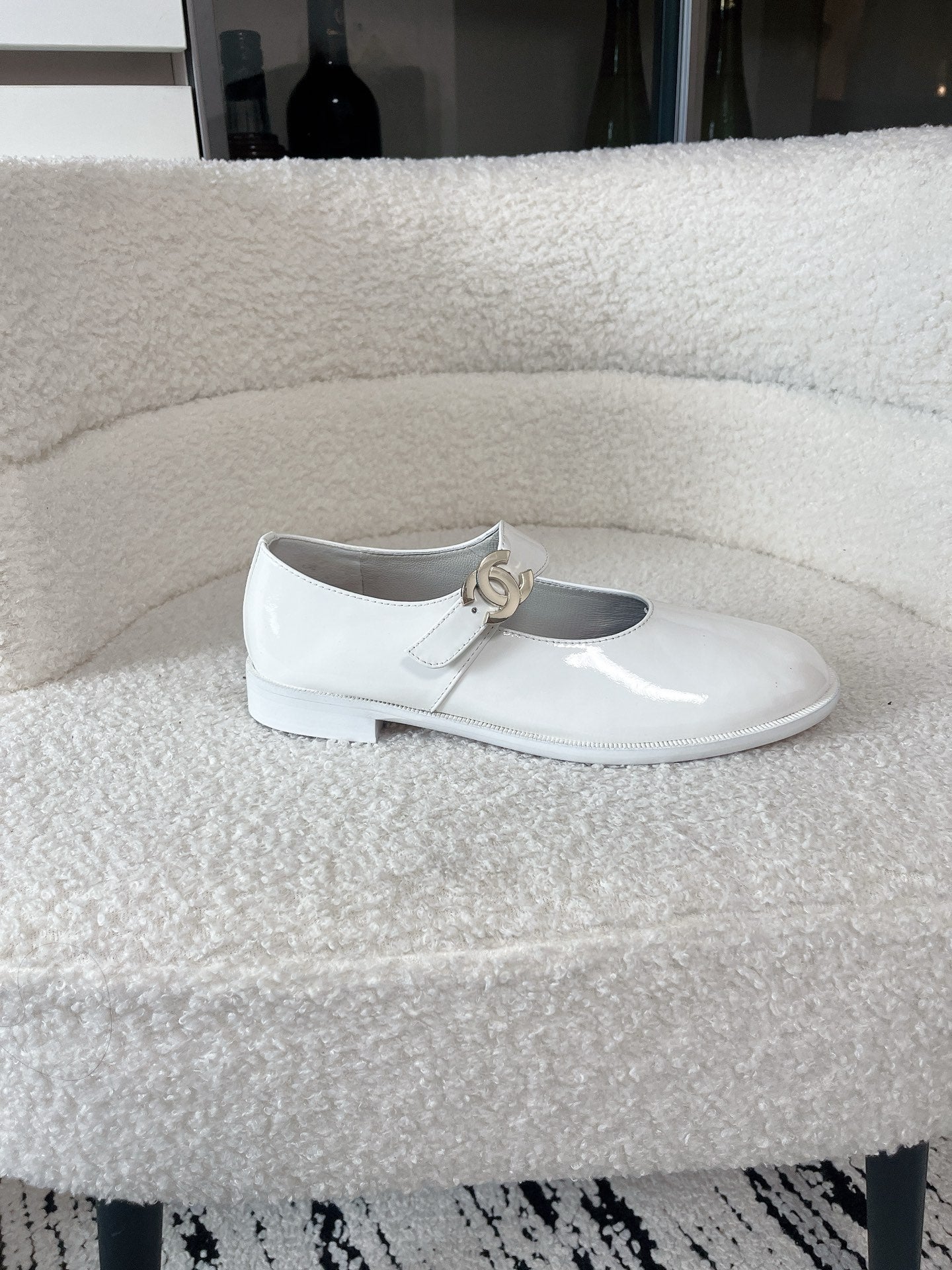 CC 26A Mary Jane Strap White Glossy Leather 900768