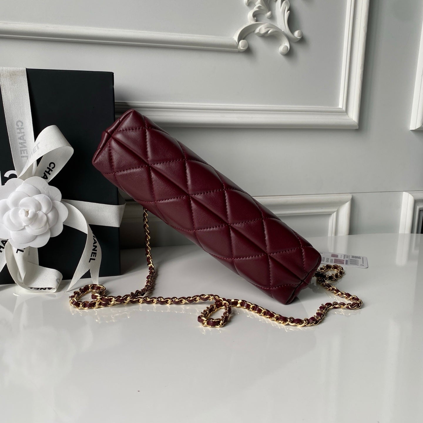 CC AS6248 Small Shopping 25cm Burgundy Sheepskin