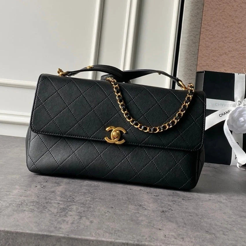 Chanel 2026 Flap Bag 29cm Black Calfskin with Gold Hardware
