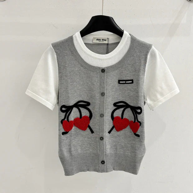 MiuMiu 2026 Shirt Grey White Wool 642725