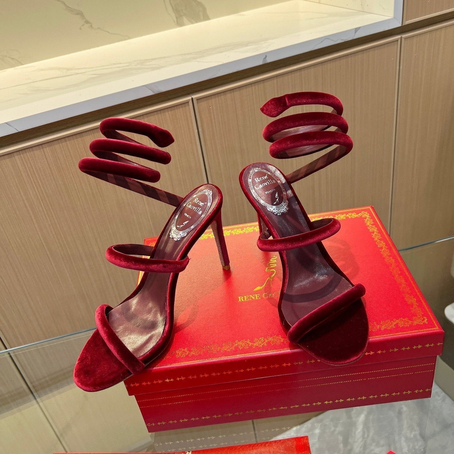 RC Sandals Red Original Velvet Sheepskin 341989