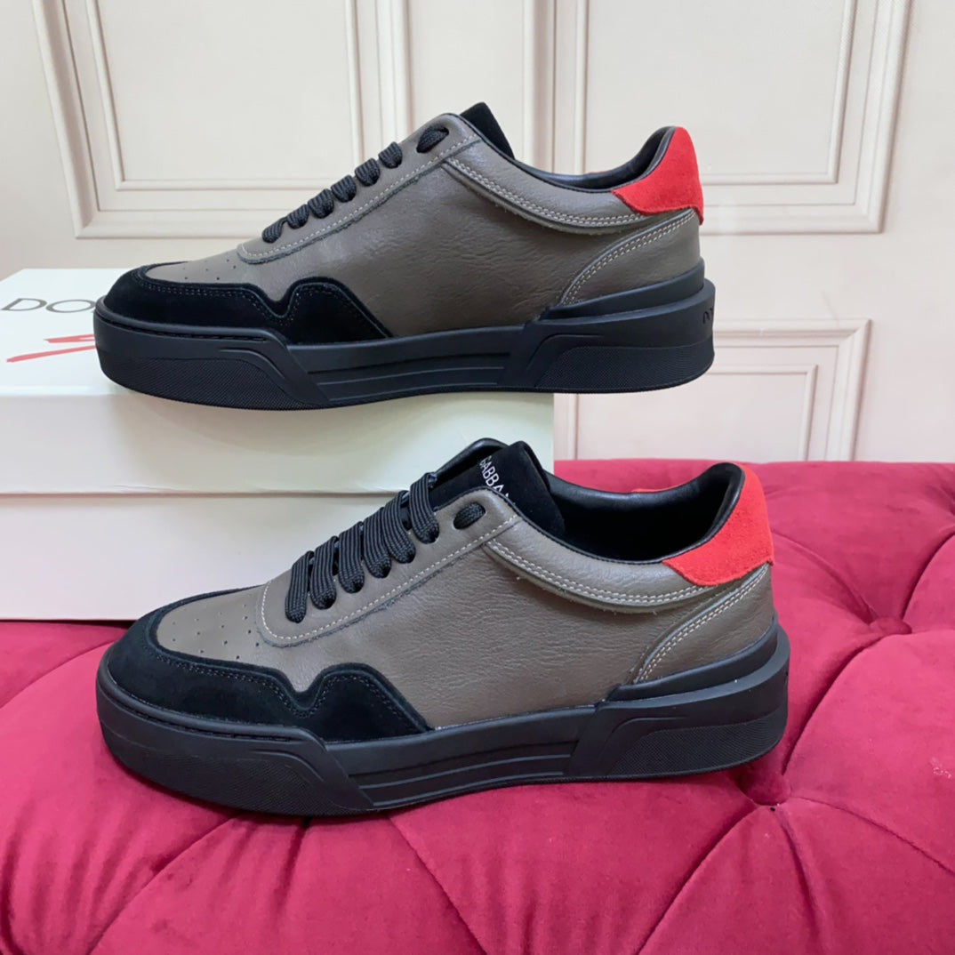 DC 24 New Roma Sneakers Grey Black Red Cowhide & Sheepskin 100861