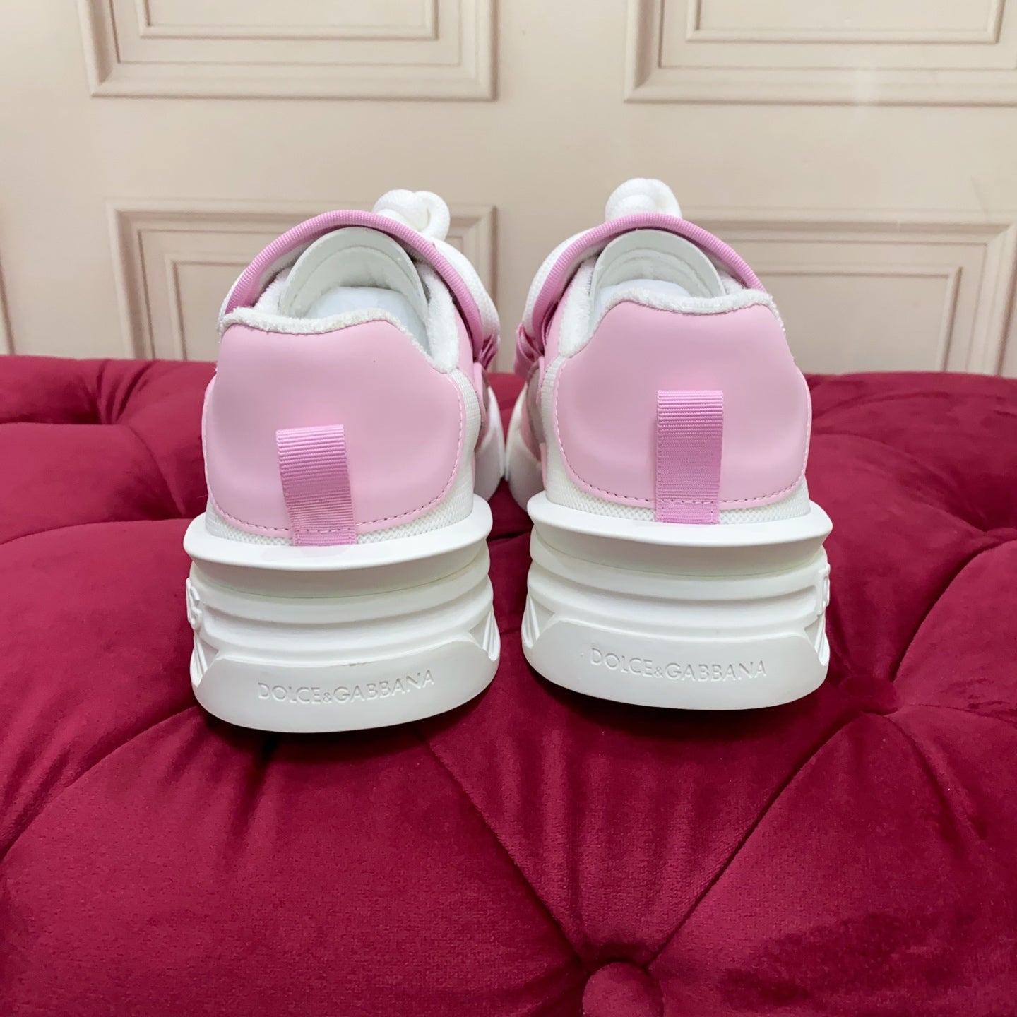 DC 25 Casual Sports Shoes White Pink Cowhide & Mesh 232259