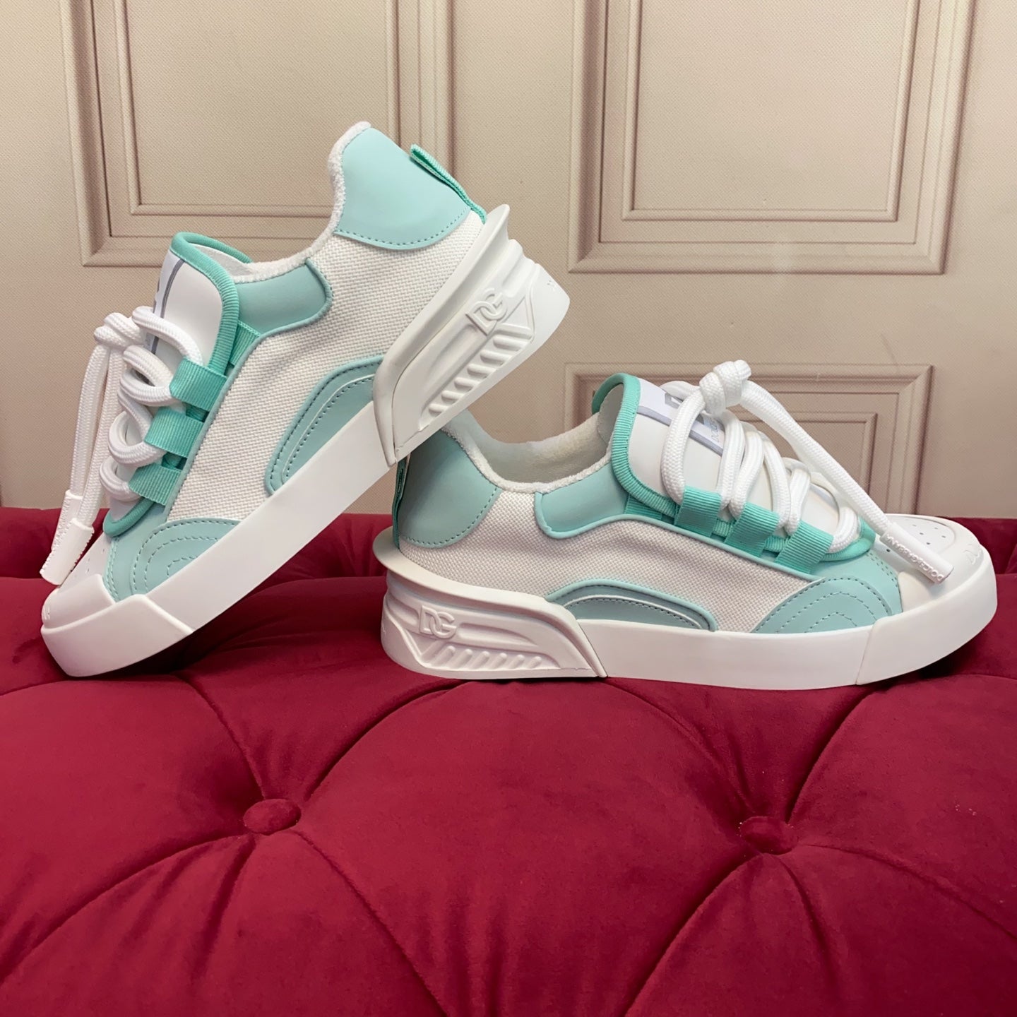 DC 25 Casual Sports Shoes Minty Green Silk Cowhide & Mesh 271103