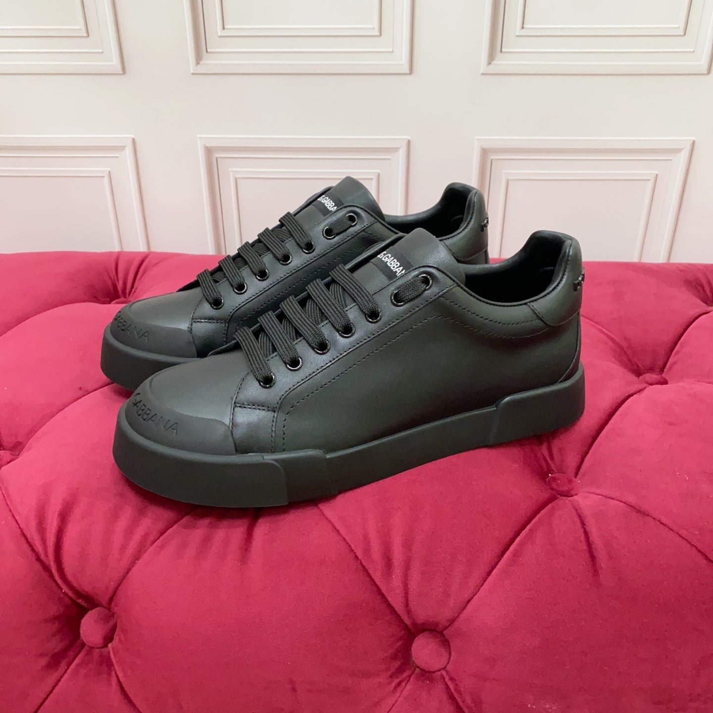 DC Portofino Light Sneakers Black Sheepskin 333868
