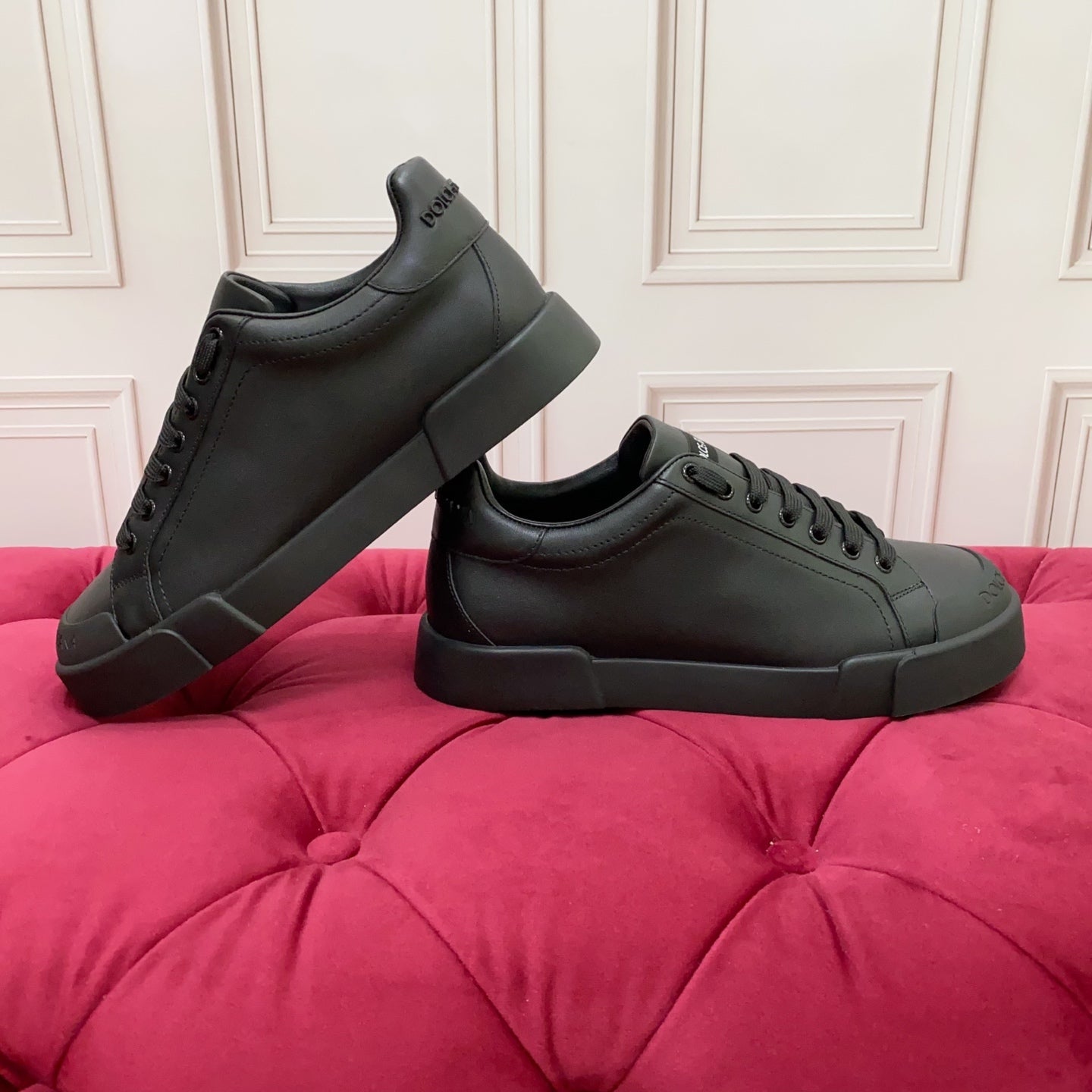 DC Portofino Light Sneakers Black Sheepskin 333868