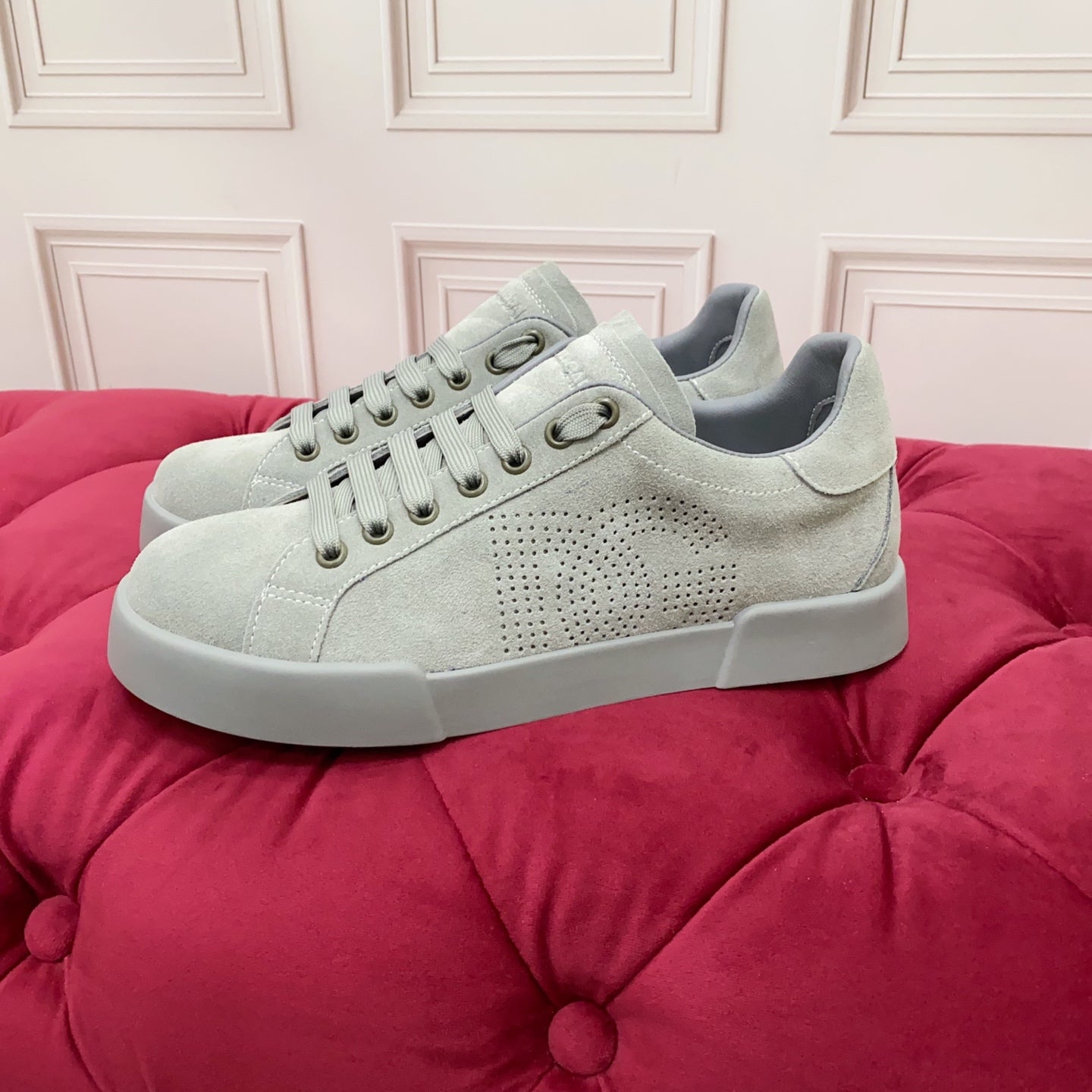 DC 25 Portofino Sneaker Grey Suede & Sheepskin 333874