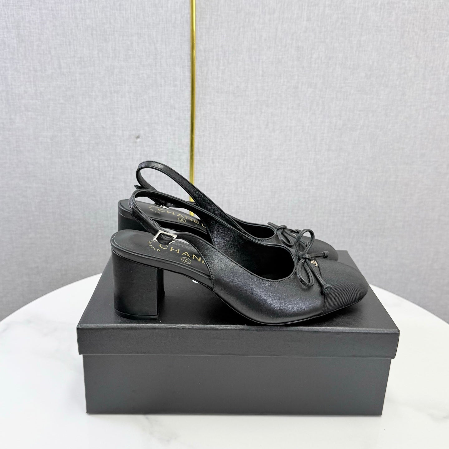 CC 26s Slingback Heels 45 Mm In Black Lambskin And Fabric