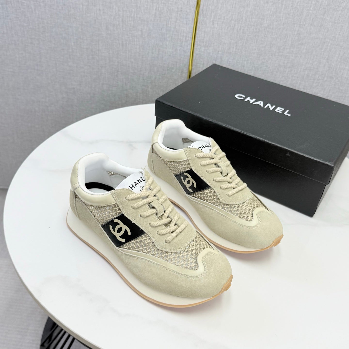 CC 26s Trainer Sneakers Khaki Mesh Suede 865805