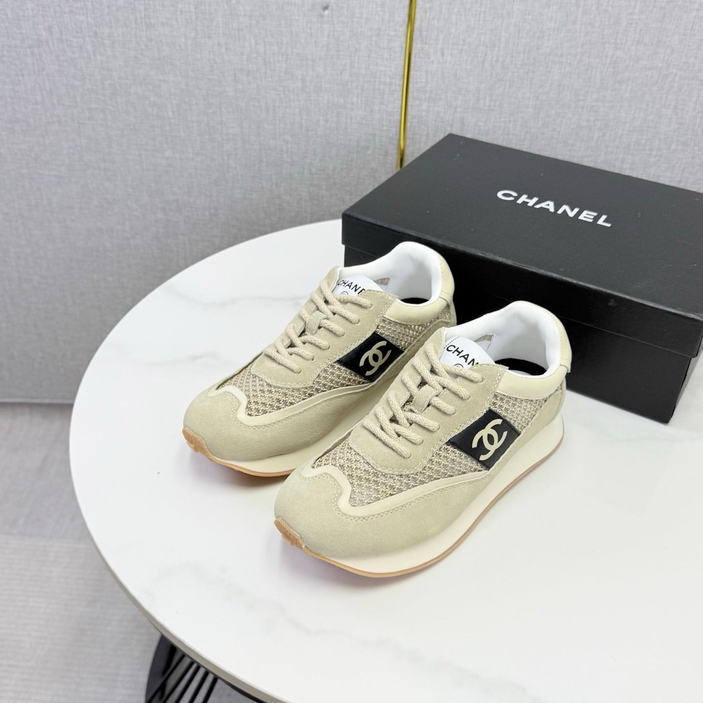 CC 26s Trainer Sneakers Khaki Mesh Suede 865805