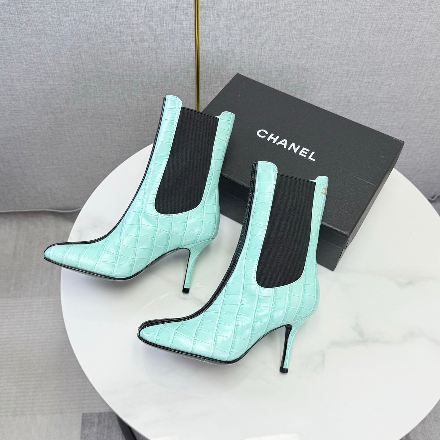 CC 26s Metiers d'Art Boot Mint Green Embossed Leather 904449