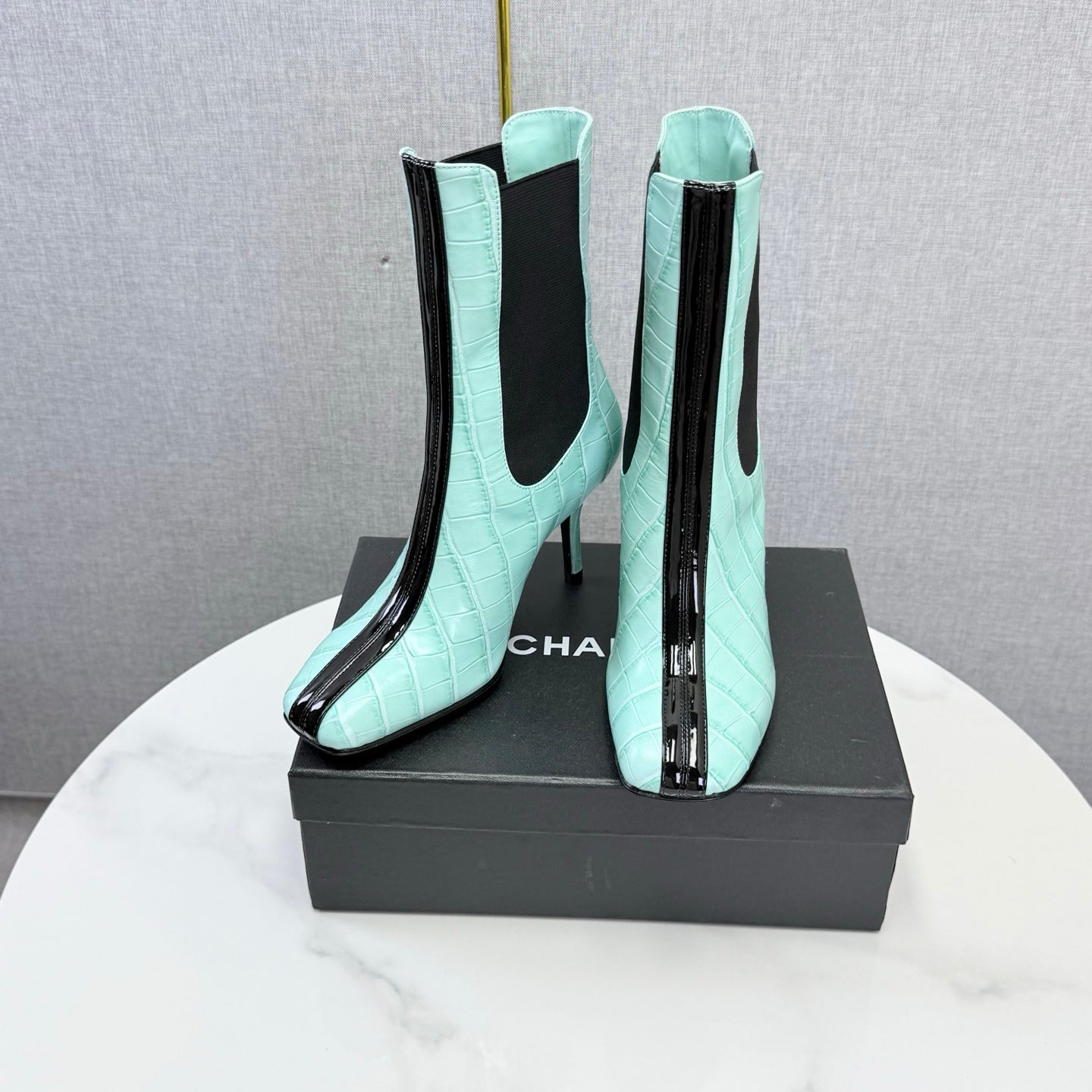 CC 26s Metiers d'Art Boot Mint Green Embossed Leather 904449