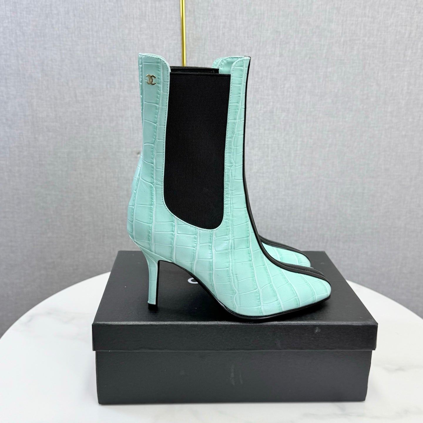 CC 26s Metiers d'Art Boot Mint Green Embossed Leather 904449