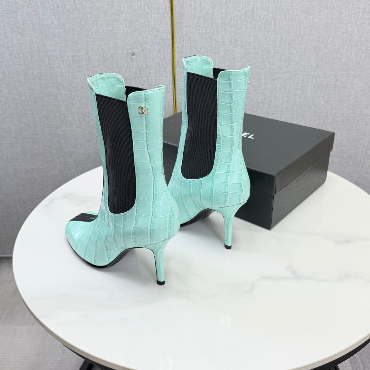 CC 26s Metiers d'Art Boot Mint Green Embossed Leather 904449