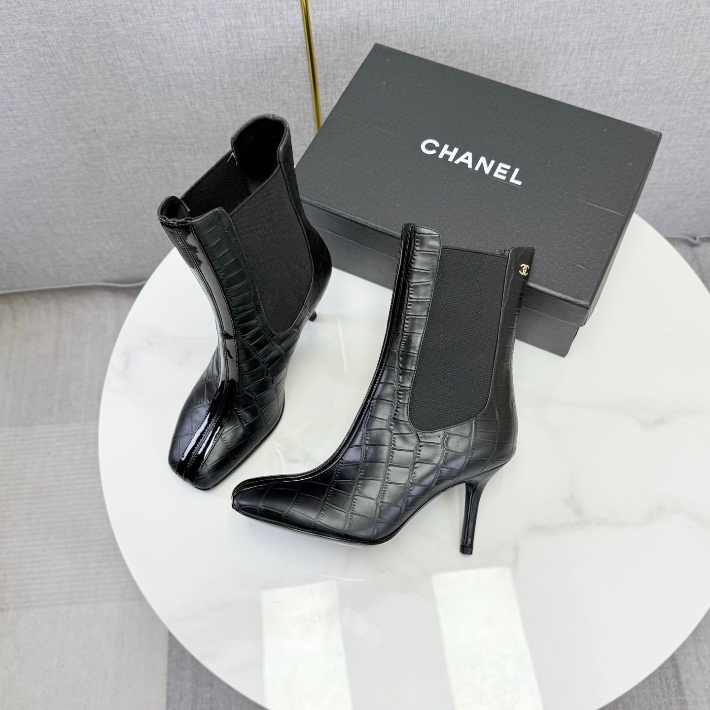 CC 26s Metiers d'Art Boot Black Embossed Leather 904451