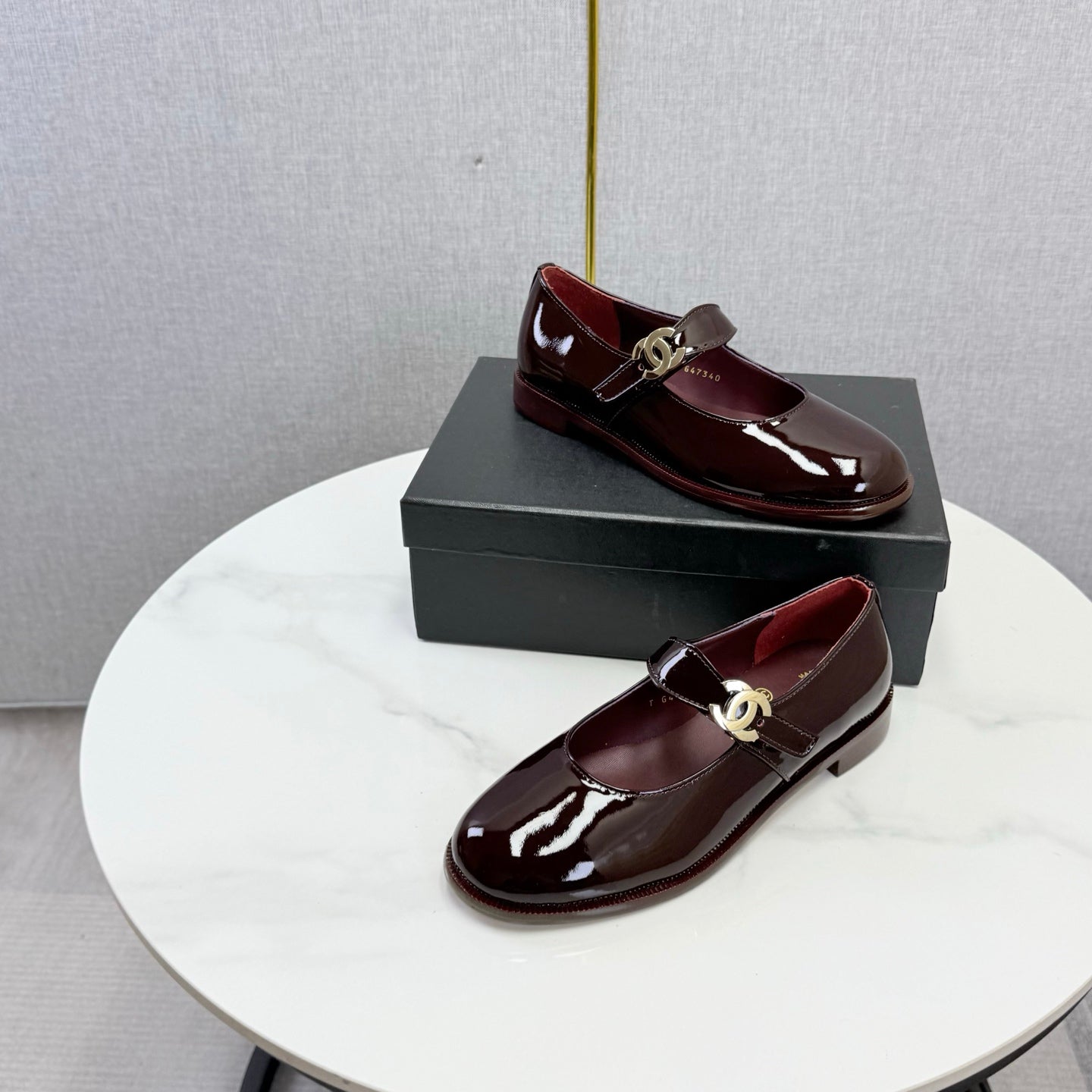 CC 26s Mary Jane Flats Burgundy Patent Leather 904495